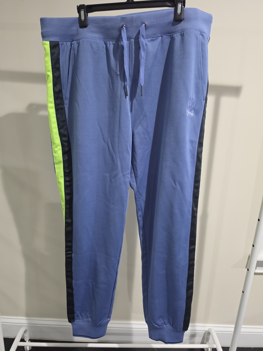 Psycho Bunny Blue Joggers with Black & Neon Stripe Size XXL